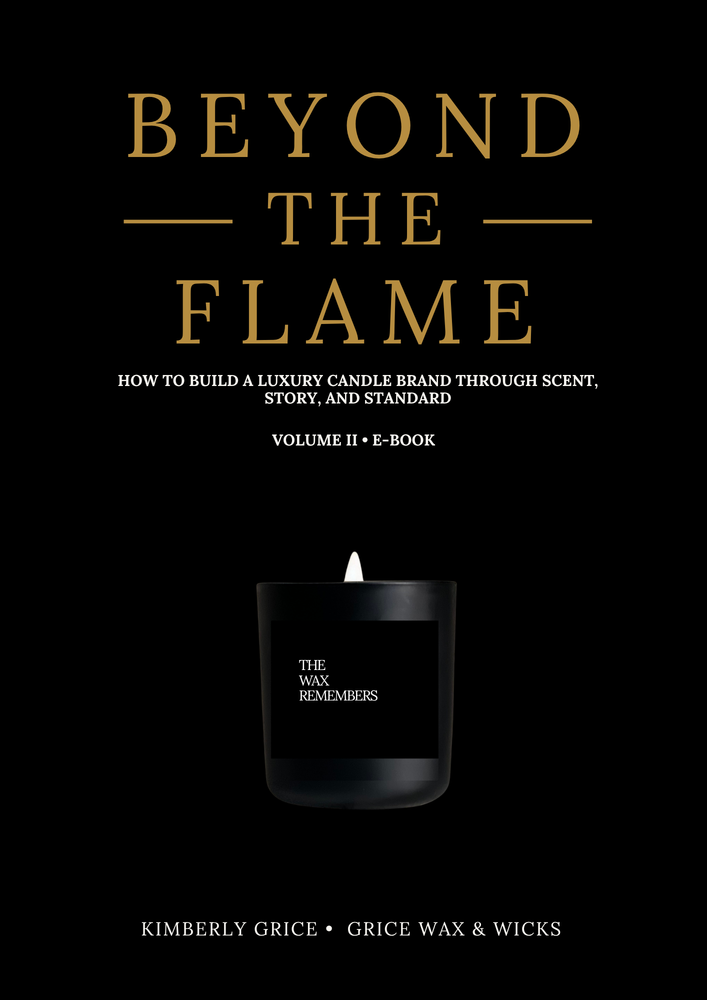 Black book titled 'Beyond the Flame' with a candle on a black background