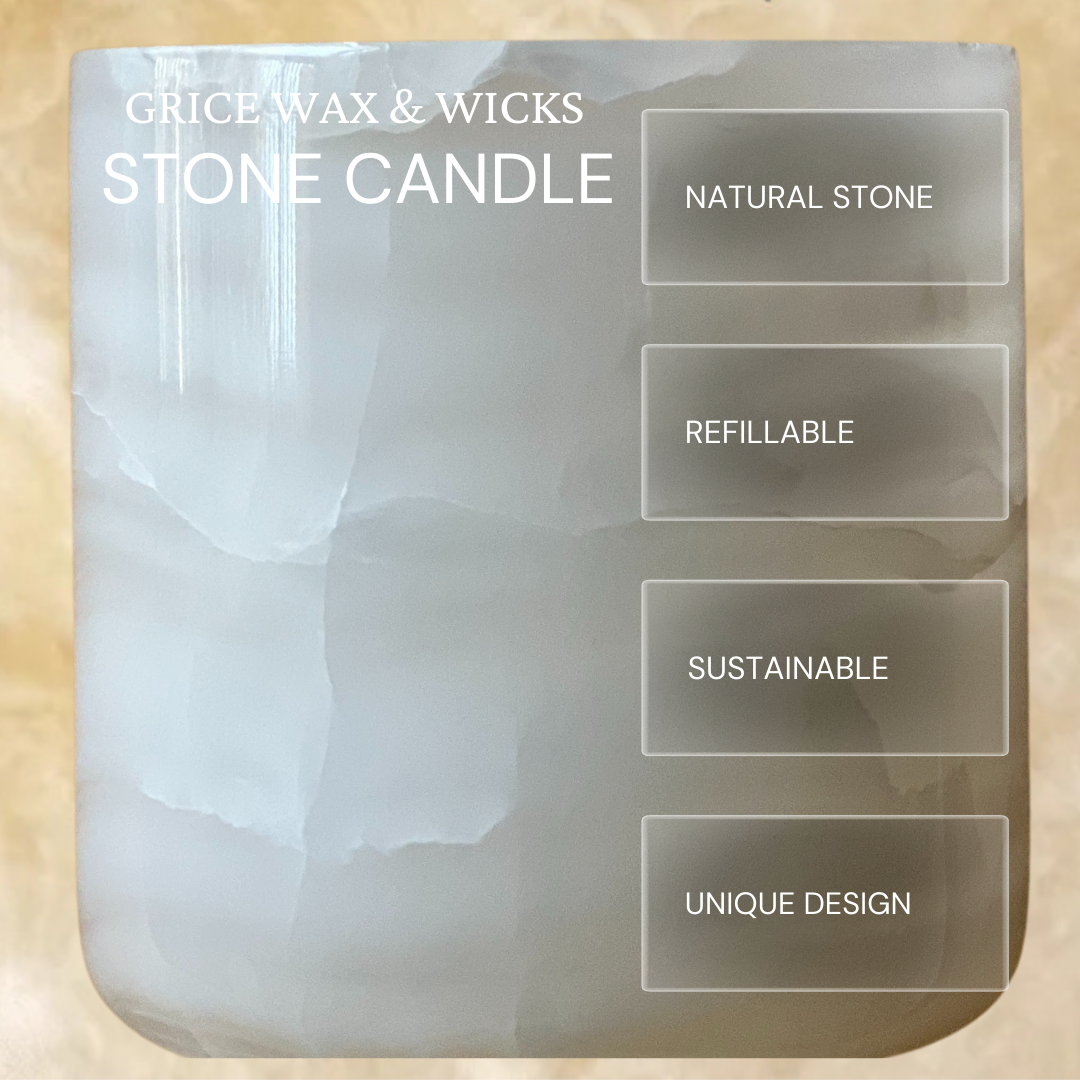 The Legacy Jar + The Second Burn - A refillable candle and Natural stone jar