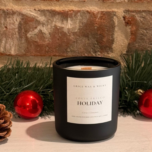 Black Grice Holiday Candle. 