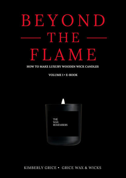 Book cover of 'Beyond the Flame' with a candle and text on a black background