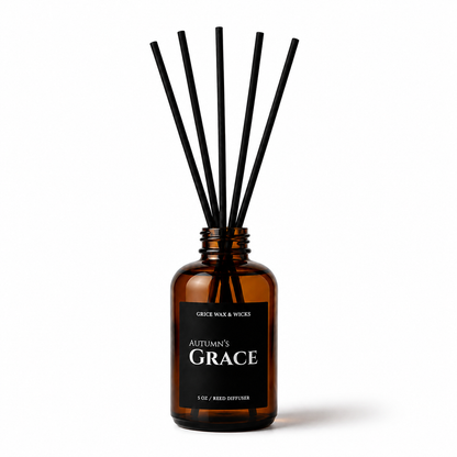 amber glass jar of Autums Grace Diffuser Fall Holiday scent 