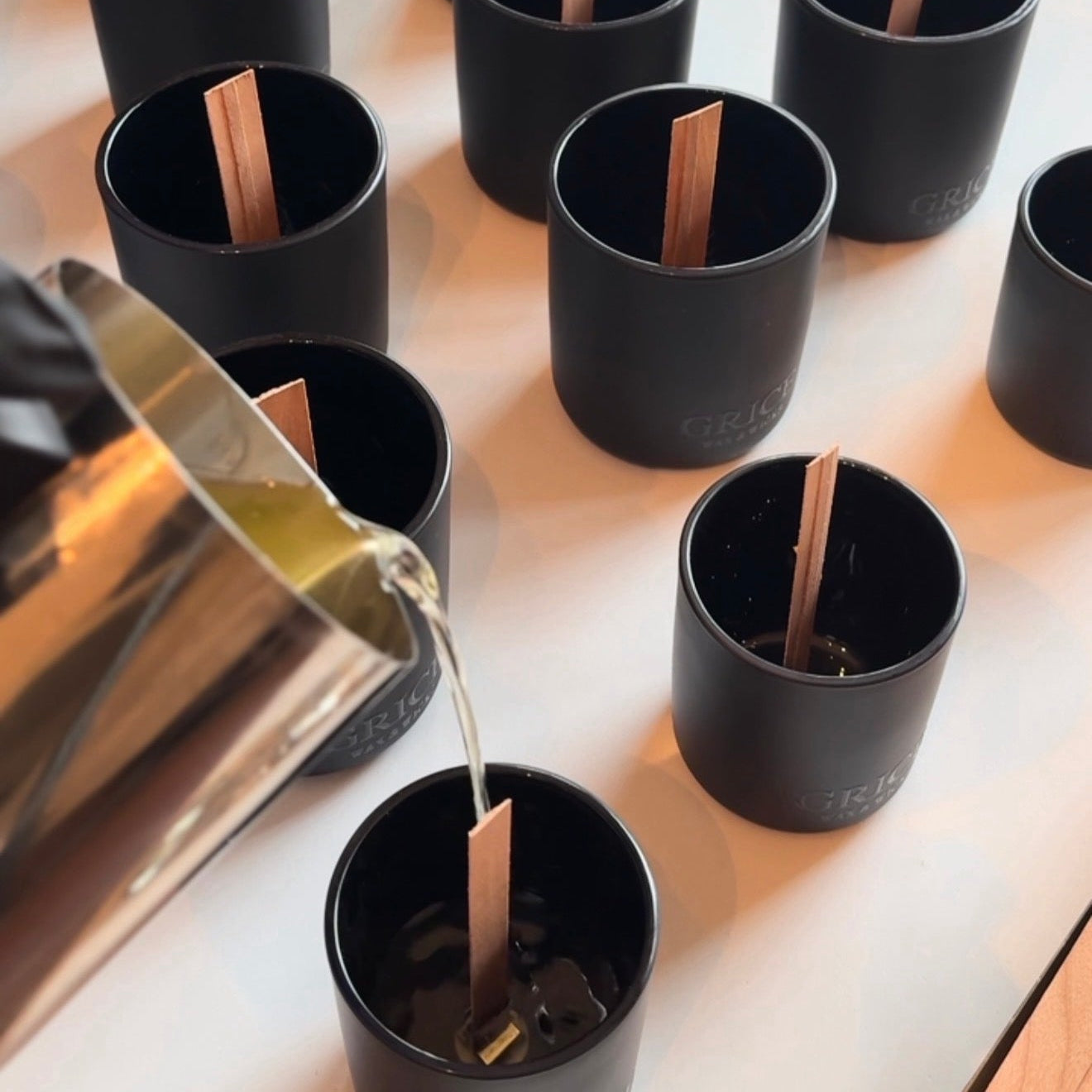 Black Matte Candle Jars, Grice Wax & icks pouring cocnut soy wax 