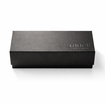 Black rectangular box with 'GRICE' branding on a white background