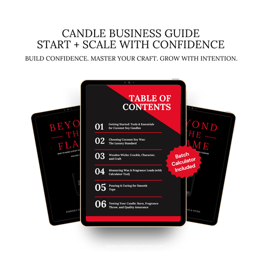 Beyond the Flame Volume I — candle business ebook for makers starting a clean candle brand, shown on a white background