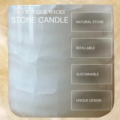 The Legacy Jar + The Second Burn - A refillable candle and Natural stone jar