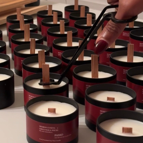 Sharon Cuneta x Grice Wax & Wicks - Pasko Coconut Soy Wax Candle. Clean Home Fragrance Trimming wooden wick 