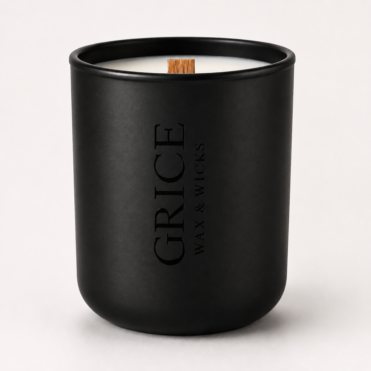 black matte jar with grice logo