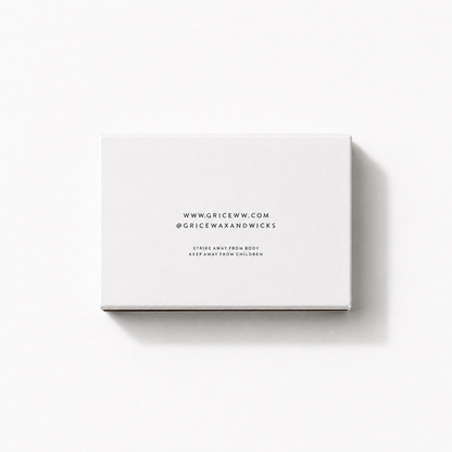 white book of matches by grice wax & Wicks